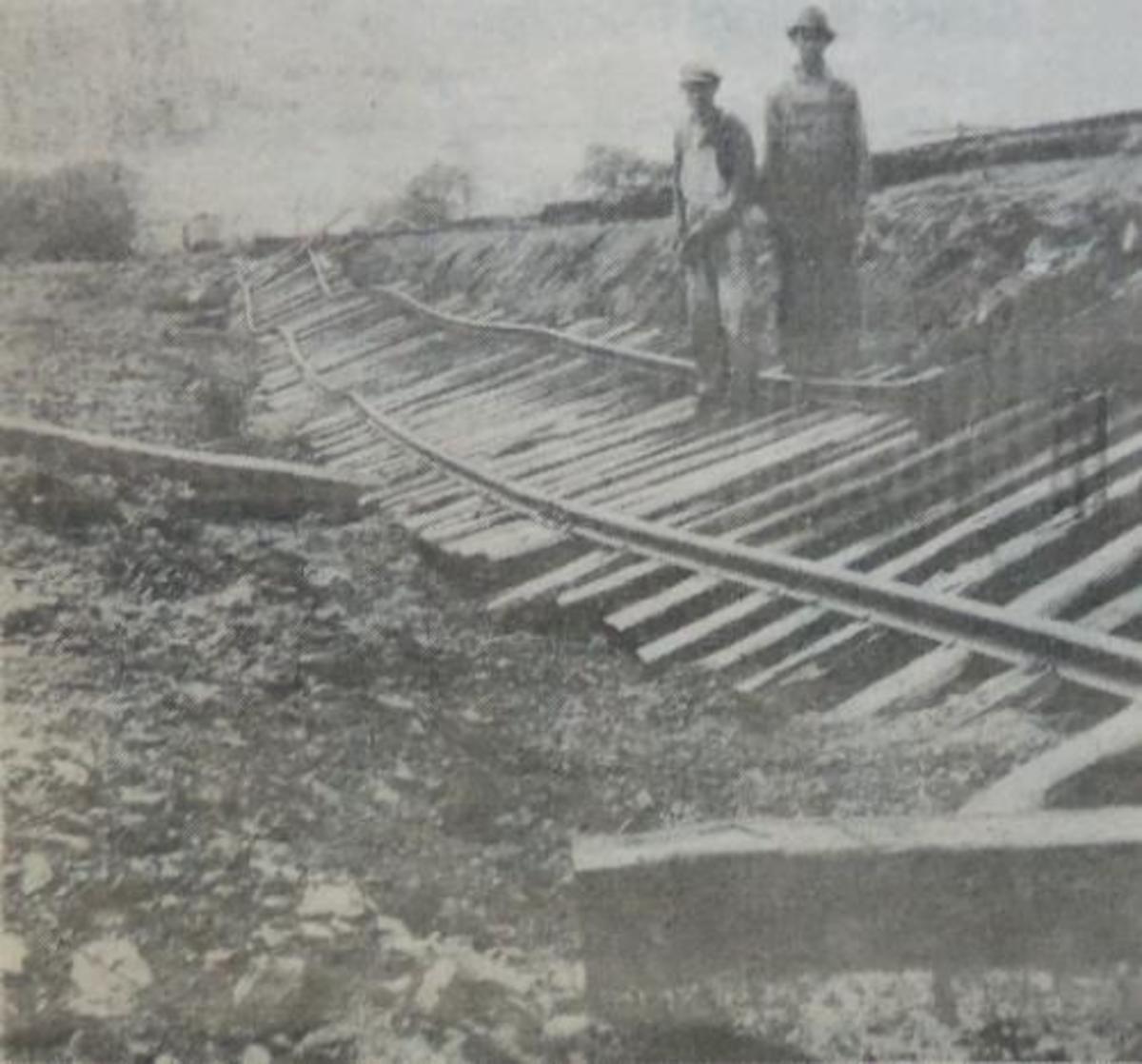 1929 Flood that damaged the rail lines in Wister 1929 Flood that damaged the rail lines in Wister
