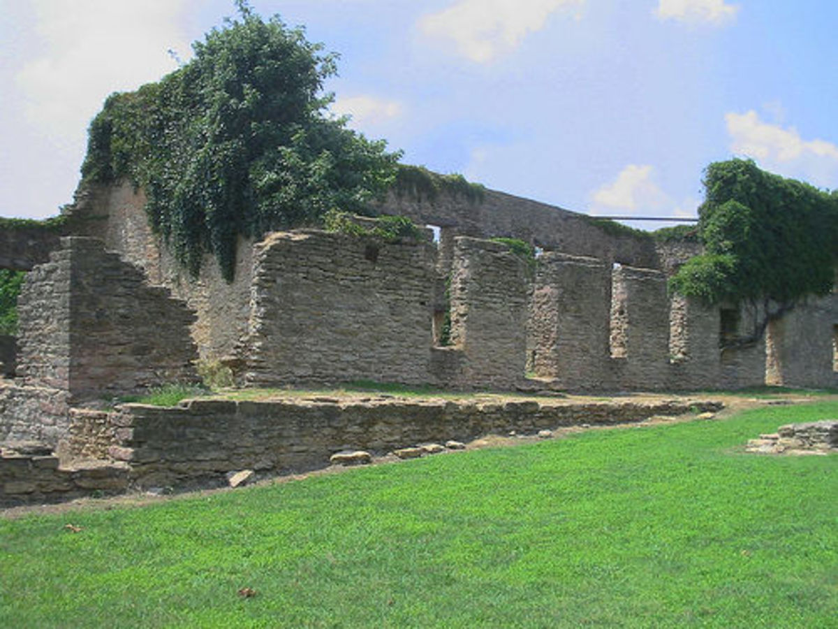 Oklahoma Civil War; Fort Washita, Oklahoma: Remains of the West Barracks.