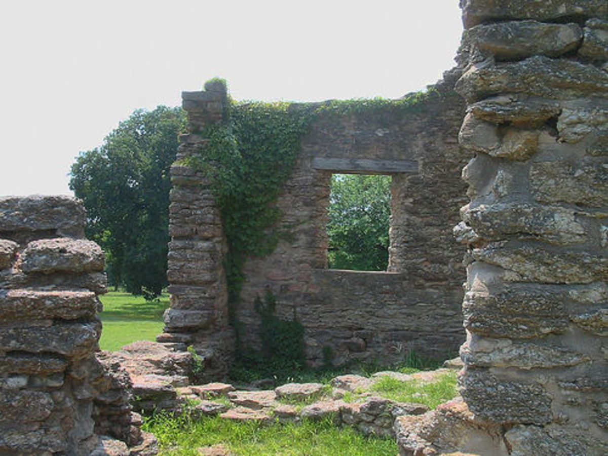 Oklahoma Civil War; Fort Washita, Oklahoma: Remains of the West Barracks.