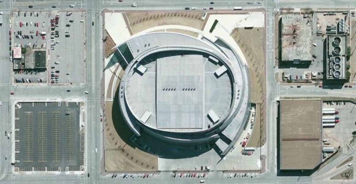 Aerial view of the Bank of Oklahoma Center in Tulsa. Aerial view of the Bank of Oklahoma Center in Tulsa.
