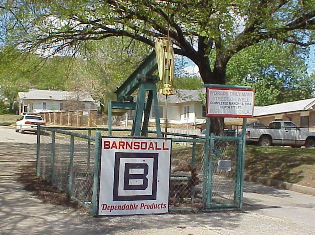 Oil Well on Mainstreet located in Barnsdall, Oklahoma