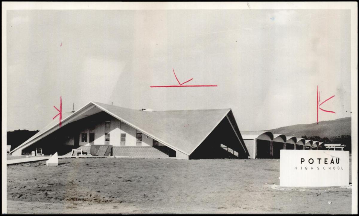 "POTEAU'S NEW $250,000 high school will be dedicated Sunday in ceremonies starting at 3 p.m August 30 1963"