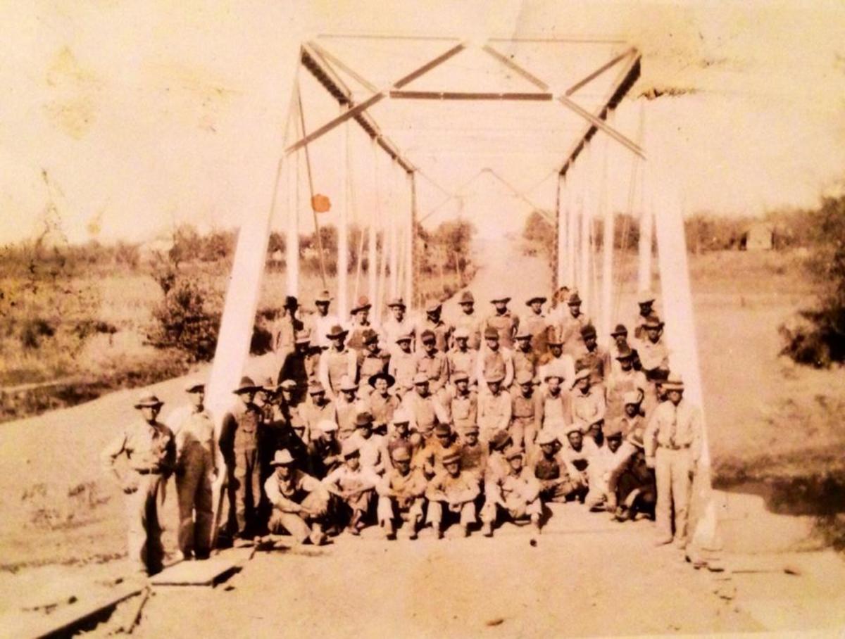 Building the Original Bridge over the Poteau River