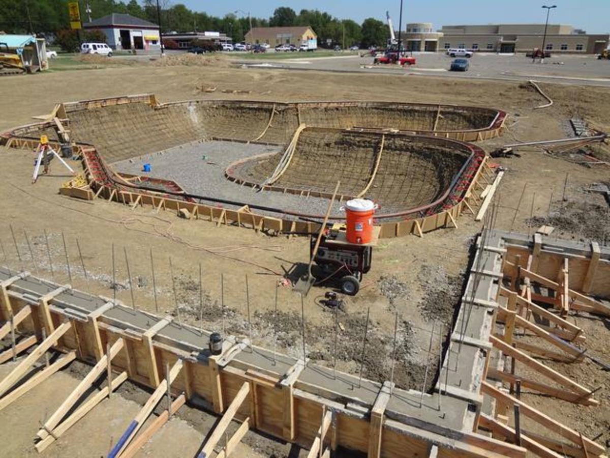 Construction of Poteau's Skatepark on Broadway Construction of Poteau's Skatepark on Broadway
