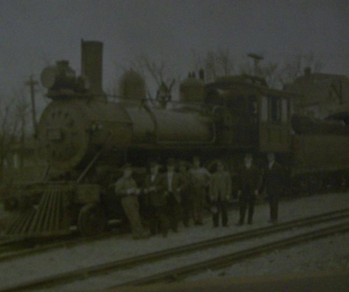 Train car parked near where Tate's general store was