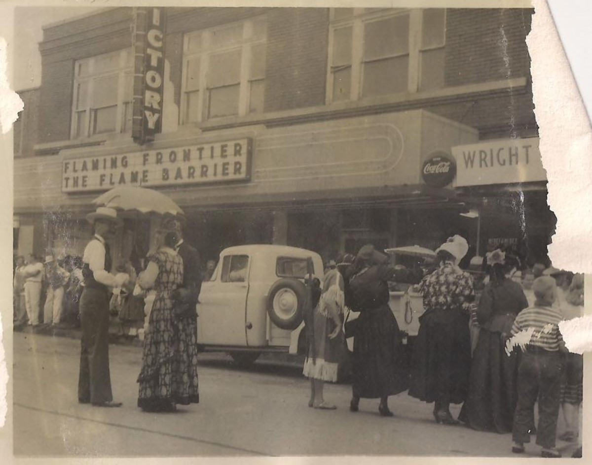 Photo taken in 1965.  This is how the Victory Theater in Poteau would have looked during President Kennedy's visit.