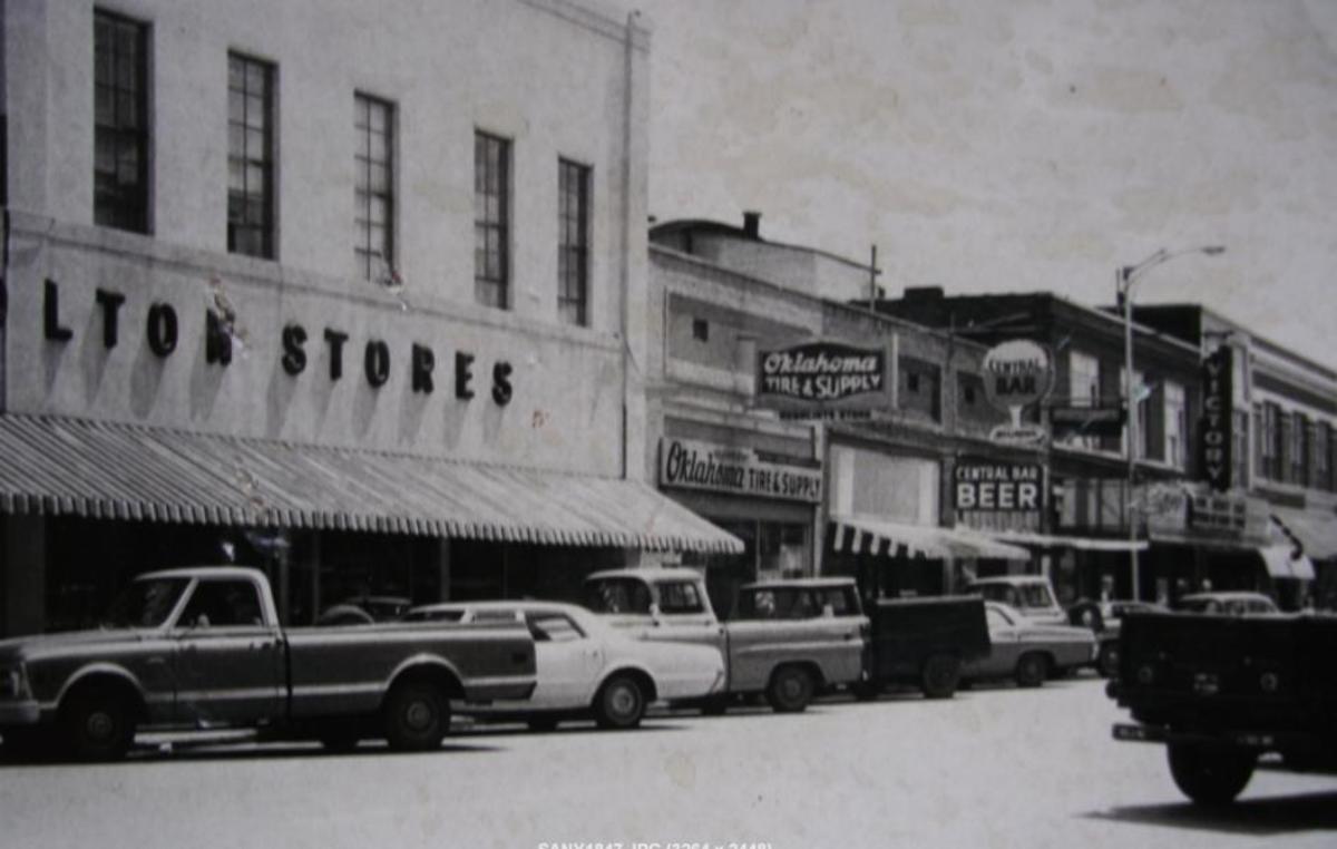 This photo of the Victory Theater area in Poteau was taken in the mid-1970's. 