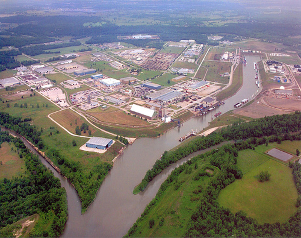 Tulsa Attractions: Ariel view of the Port of Catoosa Tulsa Attractions: Ariel view of the Port of Catoosa