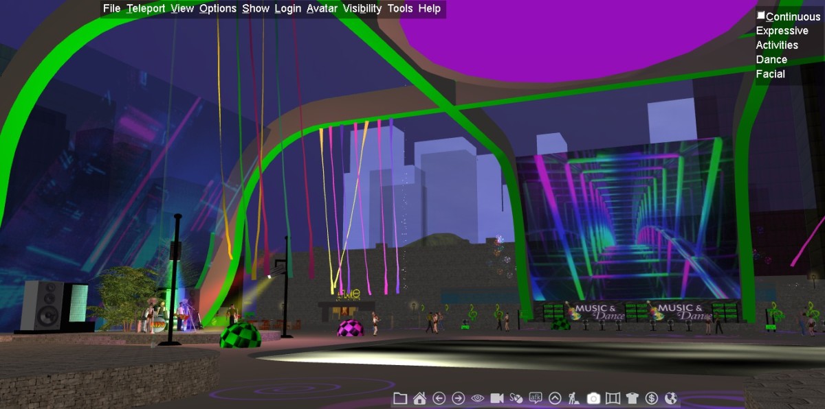 One of the many dance clubs in Active Worlds