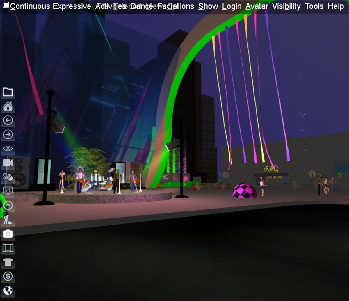 One of the many dance clubs in Active Worlds