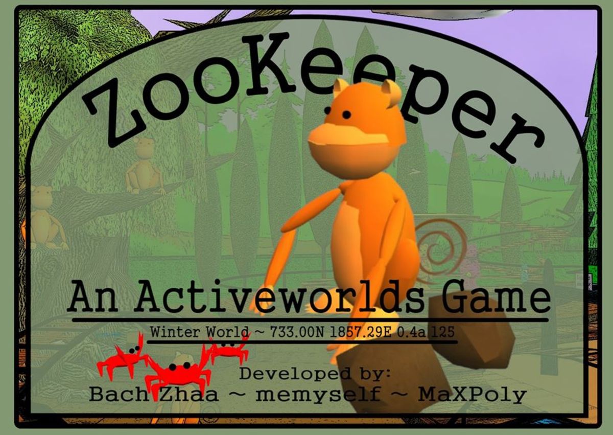 One of the many community built games within the virtual reality application Active Worlds