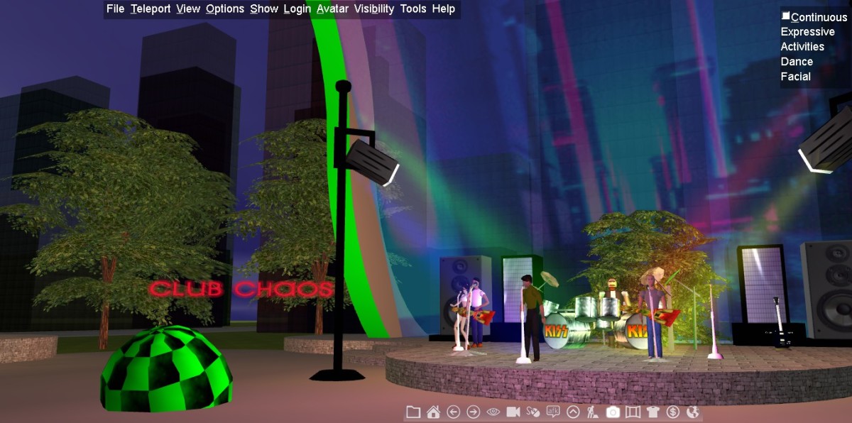One of the many dance clubs in Active Worlds