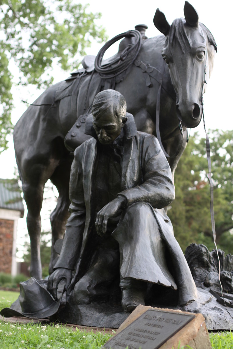 Statue on the grounds of the Woolaroc Museum
