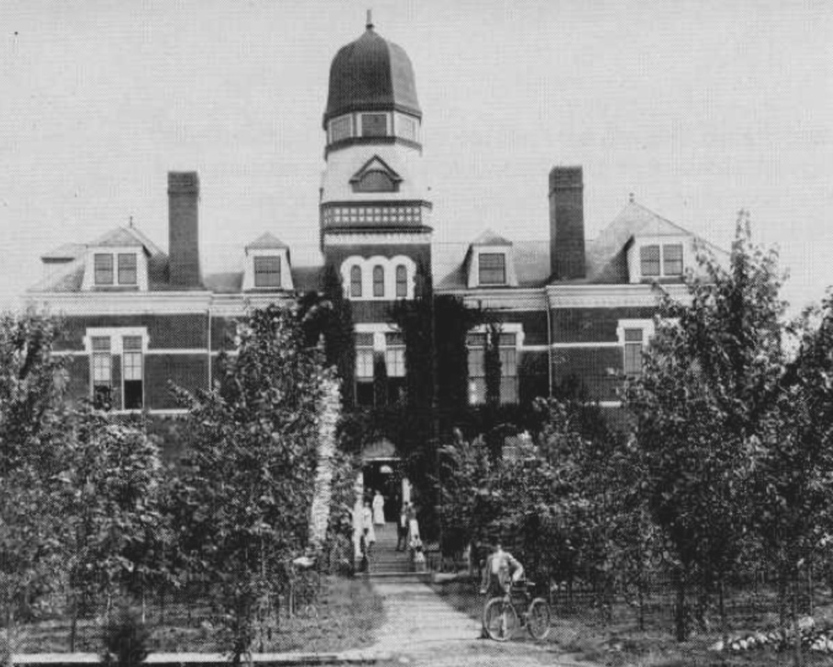 Built in 1893, this was how the first building on the future University of Oklahoma campus appeared. All of the artifacts gathered for the Oklahoma History Museum was stored here. The building burned down in 1903. Built in 1893, this was how the first building on the future University of Oklahoma campus appeared. All of the artifacts gathered for the Oklahoma History Museum was stored here. The building burned down in 1903.