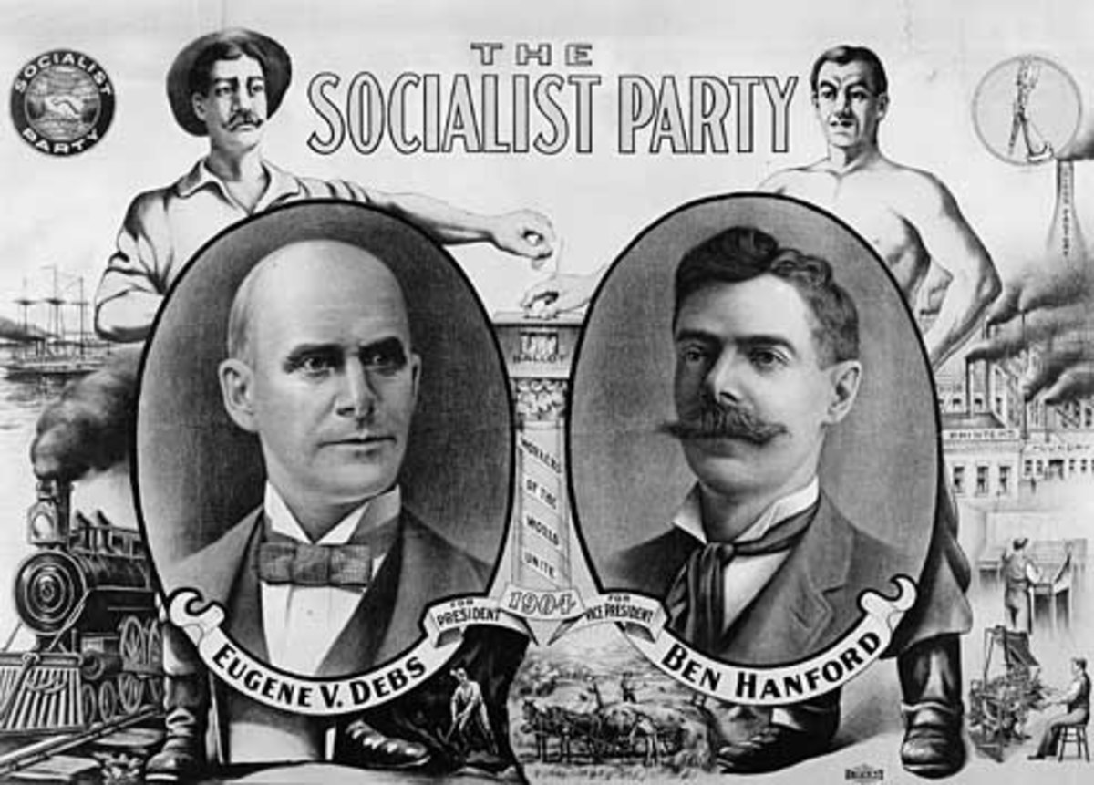 Campaign poster for Eugene V. Debs and Ben Hanford, the Socialist Party's candidates in 1912